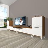 Decoraktiv Eko 9200 Slm Retro Ceviz Siyah Tv Sehpa Ünitesi