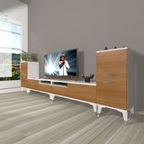 Decoraktiv Eko 9200 Slm Silver Ceviz Beyaz Tv Sehpa Ünitesi
