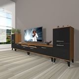 Decoraktiv Eko 9200 Slm Silver Ceviz Siyah Tv Sehpa Ünitesi