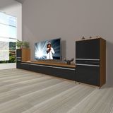 Decoraktiv Eko 9200T Mdf Ceviz Siyah Tv Sehpa Ünitesi