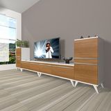 Decoraktiv Eko 9200T Mdf Retro Beyaz Ceviz Tv Sehpa Ünitesi