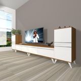 Decoraktiv Eko 9200T Mdf Retro Beyaz Ceviz Tv Sehpa Ünitesi