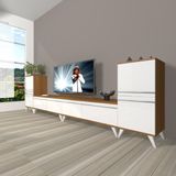 Decoraktiv Eko 9200T Mdf Retro Tv Ünitesi Tv Sehpası - Beyaz - Ceviz
