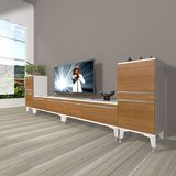 Decoraktiv Eko 9200T Mdf Silver Beyaz Ceviz Tv Sehpa Ünitesi