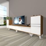 Decoraktiv Eko 9200T Mdf Silver Beyaz Ceviz Tv Sehpa Ünitesi
