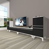 Decoraktiv Eko 9200T Mdf Silver Beyaz Siyah Tv Sehpa Ünitesi