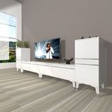 Decoraktiv Eko 9200T Mdf Silver Parlak Beyaz Tv Sehpa Ünitesi