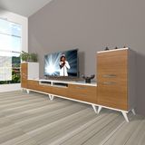 Decoraktiv Eko 9220 Mdf Retro Beyaz Ceviz Tv Sehpa Ünitesi