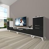 Decoraktiv Eko 9220 Mdf Retro Beyaz Siyah Tv Sehpa Ünitesi