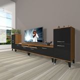 Decoraktiv Eko 9220 Mdf Silver Tv Ünitesi Tv Sehpası - Ceviz - Siyah