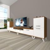 Decoraktiv Eko 9220 Slm Retro Tv Ünitesi Tv Sehpası - Ceviz Beyaz