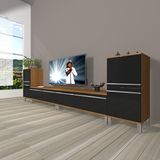 Decoraktiv EKO 9220T MDF Krom Ayaklı Ceviz Siyah TV Sehpa Ünitesi