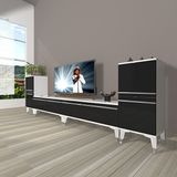 Decoraktiv EKO 9220T MDF Silver Beyaz Siyah TV Sehpa Ünitesi