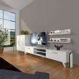Decoraktiv Eko On MDF Dvd Retro TV Sehpa Ünitesi - Parlak Beyaz