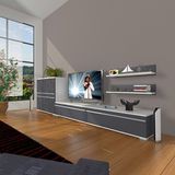 Decoraktiv EKO On MDF STD Beyaz Antrasit TV Sehpa Ünitesi
