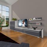 Decoraktiv EKO On MDF STD Beyaz Antrasit TV Sehpa Ünitesi