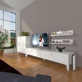 Decoraktiv EKO On MDF STD Gold Parlak Beyaz TV Sehpa Ünitesi