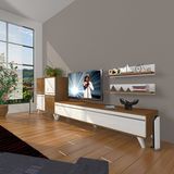 Decoraktiv Eko On MDF STD Retro TV Sehpa Ünitesi - Beyaz Ceviz