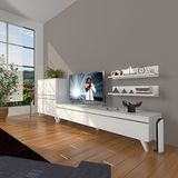 Decoraktiv Eko On MDF STD Retro TV Sehpa Ünitesi - Parlak Beyaz