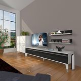 Decoraktiv EKO On MDF STD Silver Beyaz Siyah TV Sehpa Ünitesi