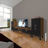 Decoraktiv Eko On2 Mdf DVD Gold Tv Ünitesi Tv Sehpası - Ceviz - Siyah