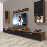 Decoraktiv Ekoflex 270DA Mdf Ceviz Siyah Tv Sehpa Ünitesi