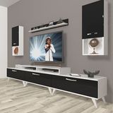 Decoraktiv Ekoflex 270DA Mdf Retro Beyaz Siyah Tv Sehpa Ünitesi