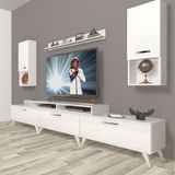 Decoraktiv Ekoflex 270DA Mdf Retro Parlak Beyaz Tv Sehpa Ünitesi