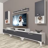 Decoraktiv Ekoflex 270DA Mdf Silver Beyaz Antrasit Tv Sehpa Ünitesi