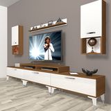 Decoraktiv Ekoflex 270DA Mdf Silver Beyaz Ceviz Tv Sehpa Ünitesi