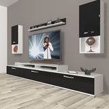 Decoraktiv Ekoflex 270DA Slm Beyaz Siyah Tv Sehpa Ünitesi