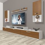 Decoraktiv Ekoflex 270DA Slm Ceviz Beyaz Tv Sehpa Ünitesi