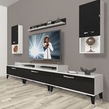 Decoraktiv Ekoflex 270DA Slm Silver Beyaz Siyah Tv Sehpa Ünitesi