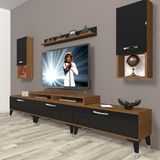 Decoraktiv Ekoflex 270DA Slm Silver Ceviz Siyah Tv Sehpa Ünitesi