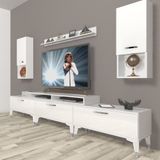 Decoraktiv Ekoflex 270DA Slm Silver Parlak Beyaz Tv Sehpa Ünitesi