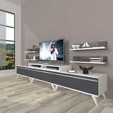 Decoraktiv Ekoflex 270r MDF Retro TV Sehpa Ünitesi - Beyaz Antrasit