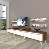 Decoraktiv Ekoflex 270r MDF Retro TV Sehpa Ünitesi - Beyaz Ceviz