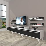 Decoraktiv Ekoflex 270r MDF Retro TV Sehpa Ünitesi - Beyaz Siyah