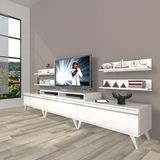 Decoraktiv Ekoflex 270r MDF Retro TV Sehpa Ünitesi - Parlak Beyaz