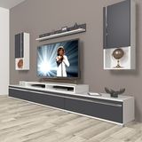 Decoraktiv Ekoflex 270TA Mdf Beyaz Antrasit Tv Sehpa Ünitesi