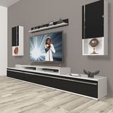 Decoraktiv Ekoflex 270TA Mdf Beyaz Siyah Tv Sehpa Ünitesi