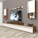 Decoraktiv Ekoflex 270TA Mdf Ceviz Beyaz Tv Sehpa Ünitesi