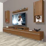 Decoraktiv Ekoflex 270TA Mdf Krom Ayaklı Naturel Ceviz Tv Sehpa Ünitesi
