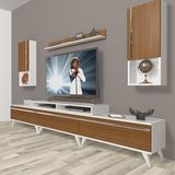 Decoraktiv Ekoflex 270TA Mdf Retro Beyaz Ceviz Tv Sehpa Ünitesi