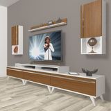 Decoraktiv Ekoflex 270TA Mdf Retro Tv Ünitesi Tv Sehpası - Ceviz - Beyaz