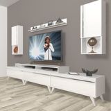 Decoraktiv Ekoflex 270TA Mdf Retro Tv Ünitesi Tv Sehpası - Parlak Beyaz