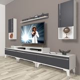 Decoraktiv Ekoflex 270TA Mdf Silver Beyaz Antrasit Tv Sehpa Ünitesi