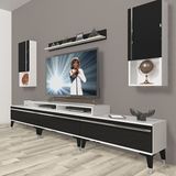 Decoraktiv Ekoflex 270TA Mdf Silver Beyaz Siyah Tv Sehpa Ünitesi