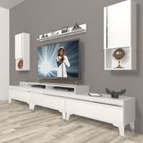 Decoraktiv Ekoflex 270TA Mdf Silver Parlak Beyaz Tv Sehpa Ünitesi