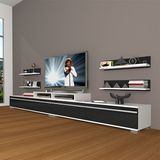Decoraktiv Ekoflex 360R Mdf Beyaz Siyah Tv Sehpa Ünitesi